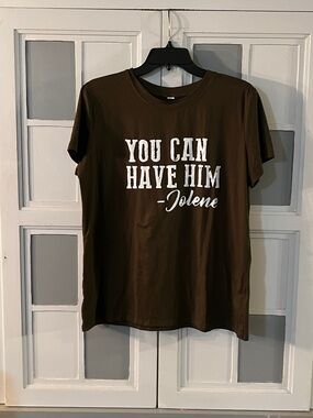 You Can Have Him Jolene Graphic Tee in Army Green
